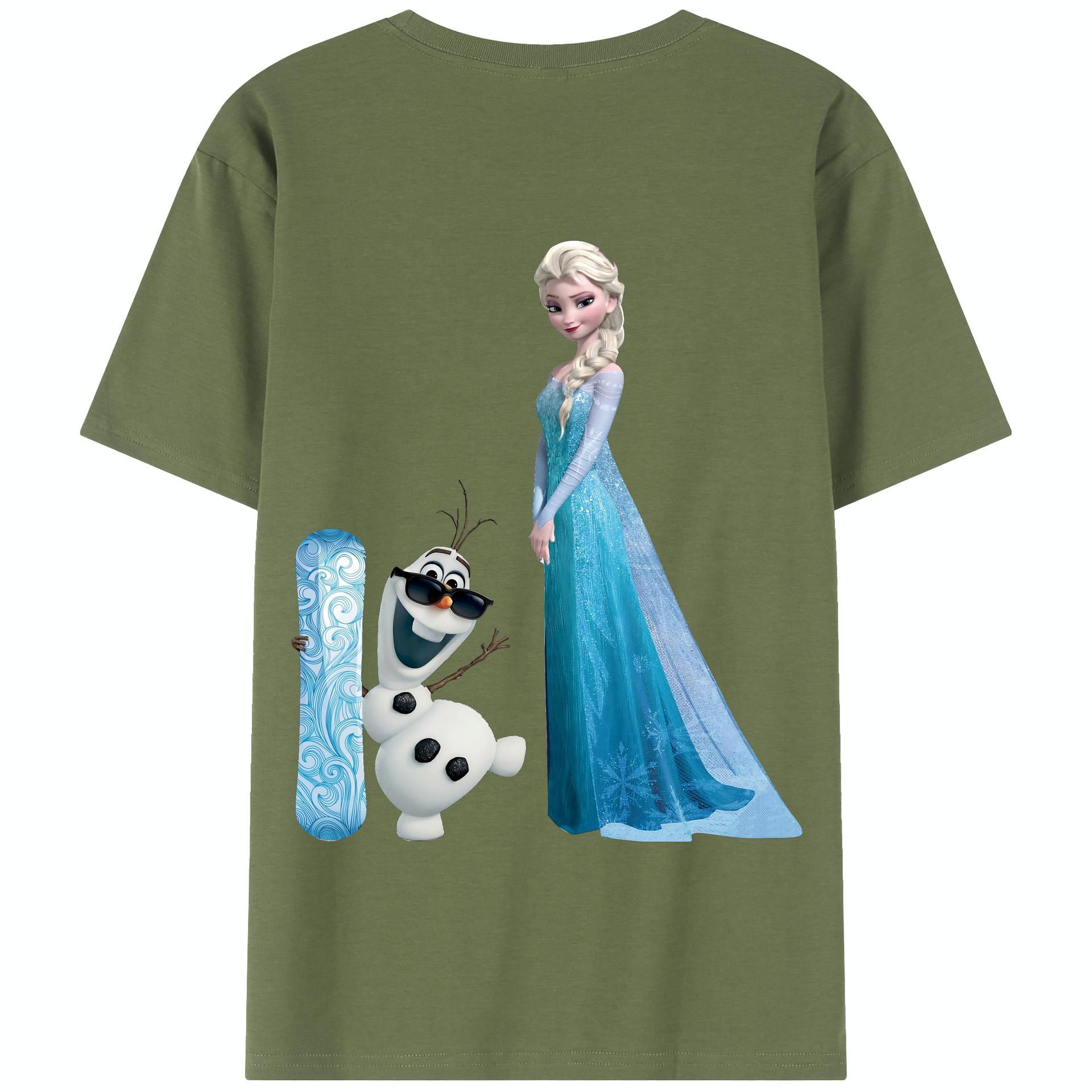 （画像用） アナと雪の女王 アンナ エルサ Frozen Anna Elsa 綿100％半袖Tシャツ（背面プリント）